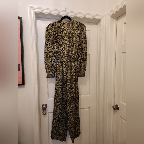 Jonny Cota Skingraft Making the Cut Green Leopard Animal Print Satin Jumpsuit XL - Picture 6 of 10